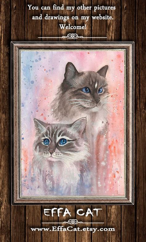 This Is An Original Colored Watercolor Painting A Portrait Of A Two