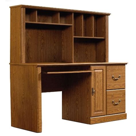 Sauder Orchard Hills Engineered Wood Computer Desk With Hutch In
