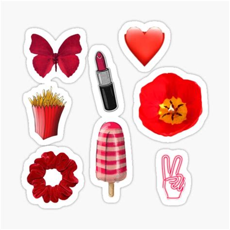 Red Aesthetic Sticker Pack Sticker By Swaygirls Redbubble