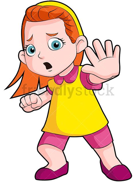 Scared Little Girl Cartoon Vector Clipart Friendlystock