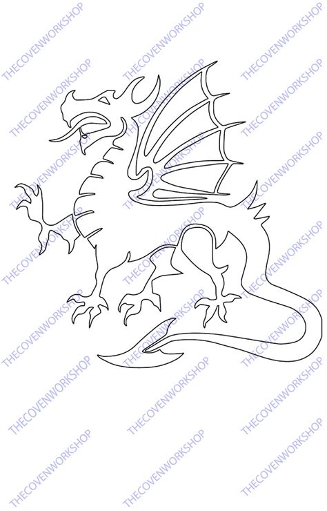 Welsh Dragon Stencil Laser Cut Template Cricut Digital File Etsy Uk