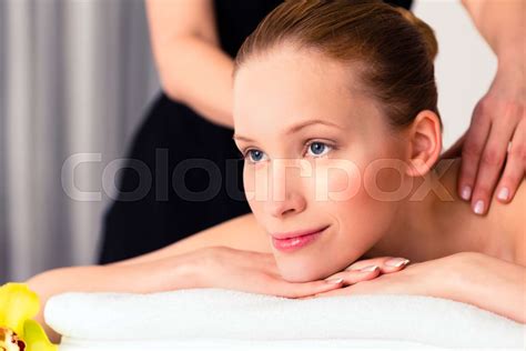 Woman Having Wellness Massage In Spa Stock Image Colourbox