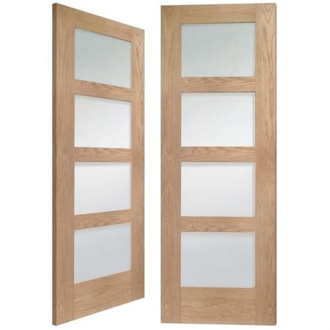 Xl Joinery Shaker Unfinished Internal Oak Rebated French Door Pair With