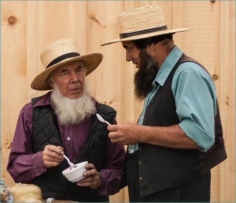 Amish Men Eating Ice Cream