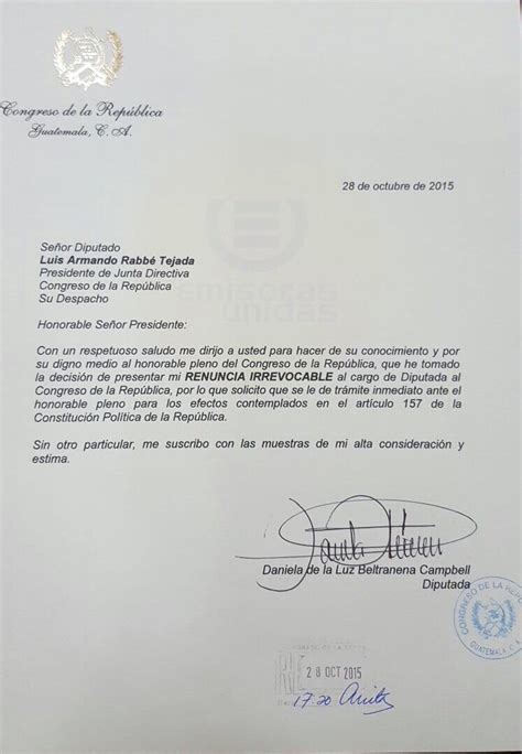 34 Carta De Renuncia Ejemplo Guatemala