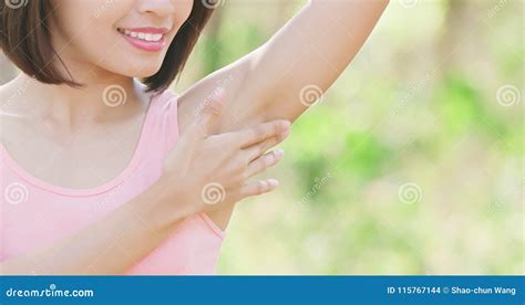 Woman With Underarm Hair Removal Stock Photo Image Of Epilation
