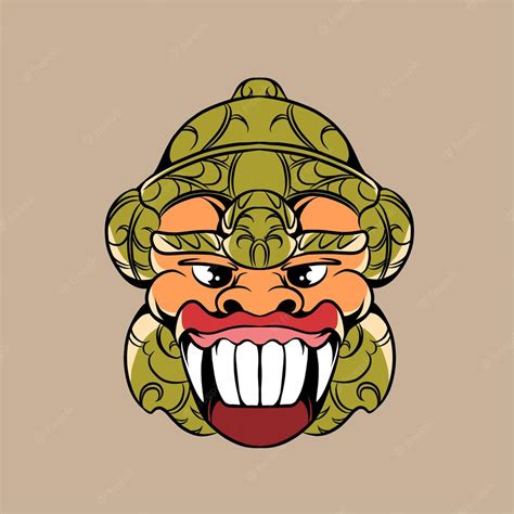 Premium Vector Balinese Mask Vector Illustration Specially Made For