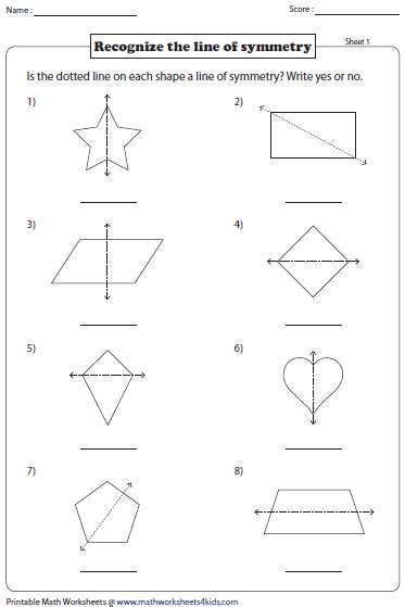 Symmetry Worksheets