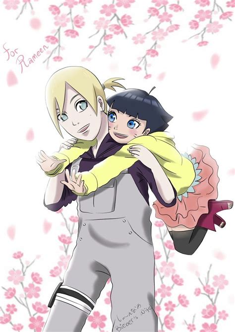 Inojin And Himawari Admist The Cherryblossoms Personagens De Anime