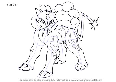 Learn How To Draw Raikou From Pokemon Pokemon Step By Step Drawing