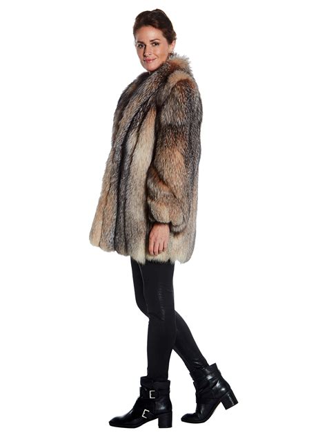 Crystal Dyed Fox Fur Jacket Womens Fur Jacket Large Estate Furs