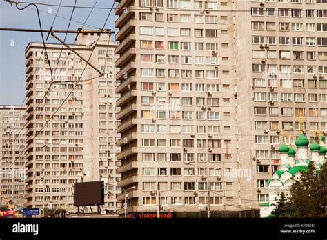 Russia Moscow Apartment Buildings In The City Stock Photo Alamy