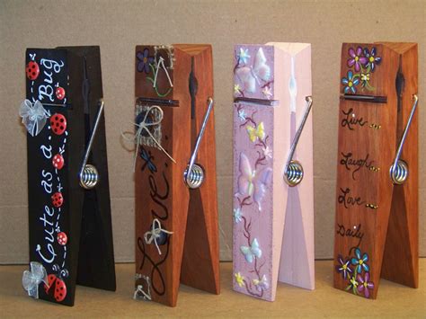6 Large Decorative Clothes Pins Clothespin Art Clothes Pin Crafts
