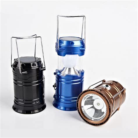 36pcslot 2 In 1 Rechargeable Retracted 6 Led Solar Lantern Camping