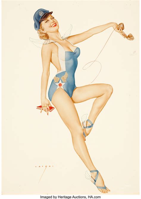 Alberto Vargas American 1896 1982 Us Air Force Girl Ace Of Lot