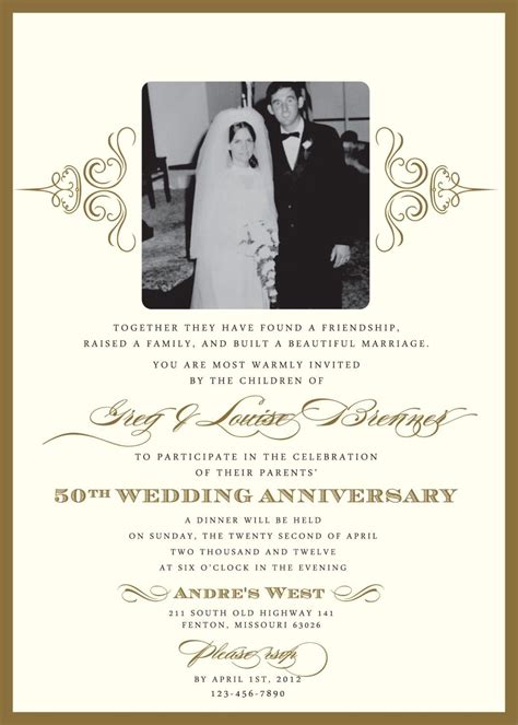 50th Wedding Anniversary Invitation Wording Samples 50th We 50th