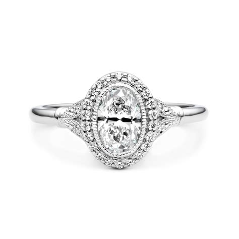 Antique Oval Halo Diamond Engagement Ring Jm Edwards Jewelry