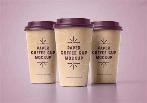 4 Free Coffee Paper Cup Mockups Psd