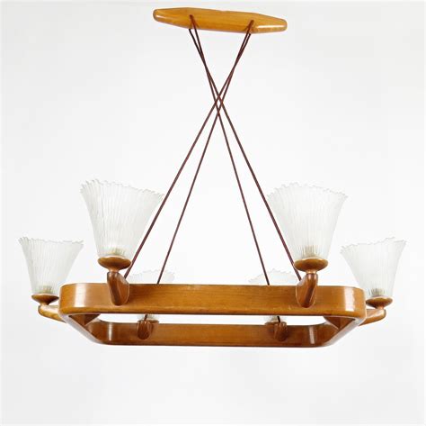 Mid Century Wooden Chandelier For Sale At Pamono