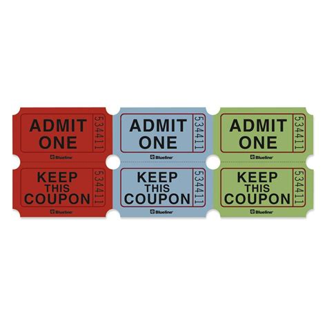 Blueline Admit One Ticket With Attached Coupons Madill The Office