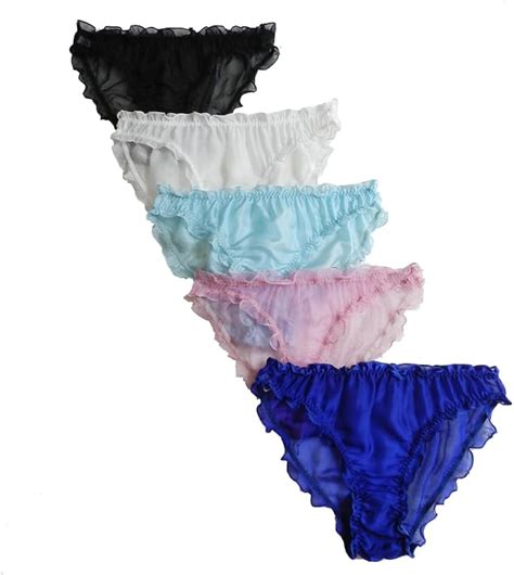 Yavorrs Women 100 Pure Silk Panties Flouncing Bikini Briefs