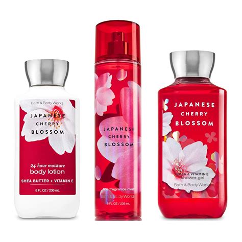 Bath And Body Works Japanese Cherry Blossom Set Shower Gel 10 Oz Fragrance Mist 8