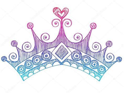 Hand Drawn Sketchy Royalty Princess Tiara Crown — Stock Vector © Blue67