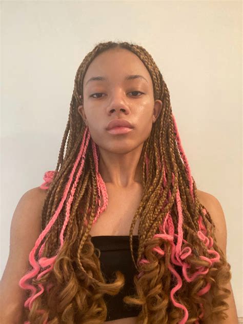 Pink And Brown Braids In 2022 Blonde With Pink Black Girl Braided