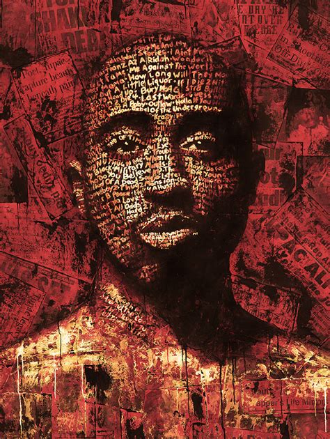Tupac Shakur Hand Painted Typography Portrait By Criswicksart On
