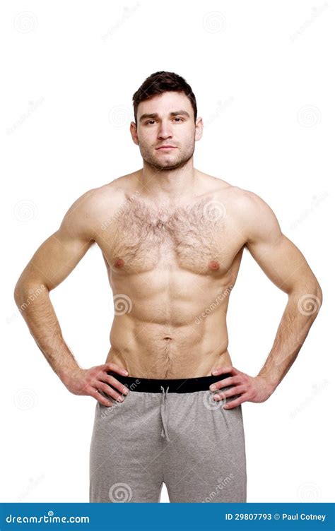 Topless Man Stood With His Hands On His Hips Royalty Free Stock Image