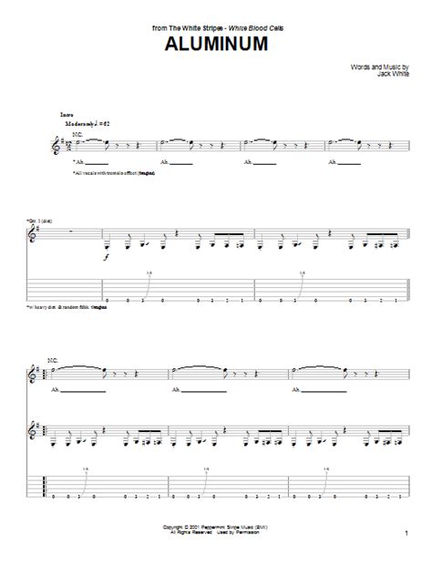 Aluminum By The White Stripes Guitar Tab Guitar Instructor