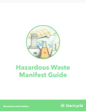 Fillable Online Hazardous Waste Manifest Guide Stericycle Com Fax