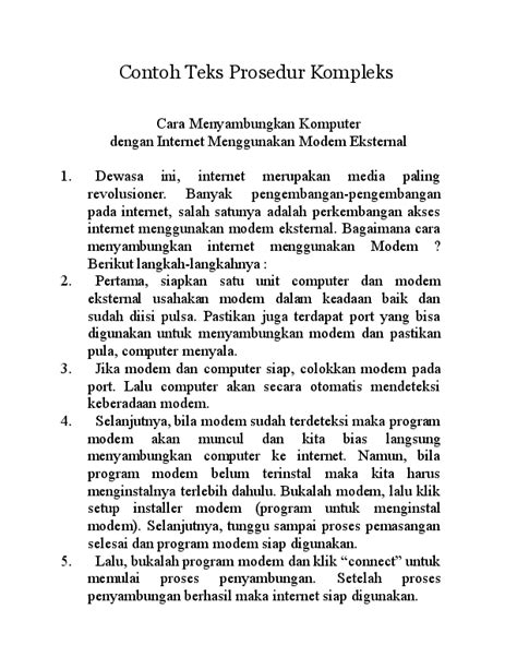 We did not find results for: (DOC) Contoh Teks Prosedur Kompleks | Husein Schatz ...