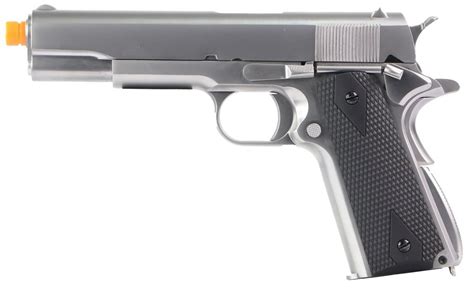 Pistola Airsoft 1911 We Gbb Matte Black Grip Chrome 6mm Full Metal