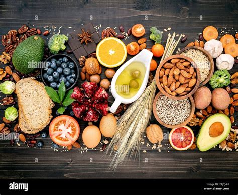 Ingredients For The Healthy Foods Selection The Concept Of Healthy