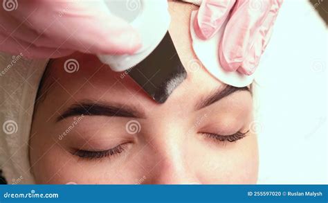 facial cleansing with ultrasound scrubber woman receiving ultrasound facial stock footage