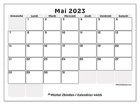 Calendrier Mai 2023 à Imprimer “france” Michel Zbinden Fr