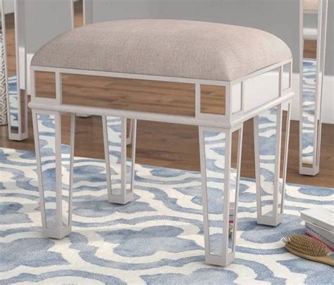 Here's to vanity in the best sense of the word. Details about Mirrored Vanity Stool Upholstered Hollywood ...