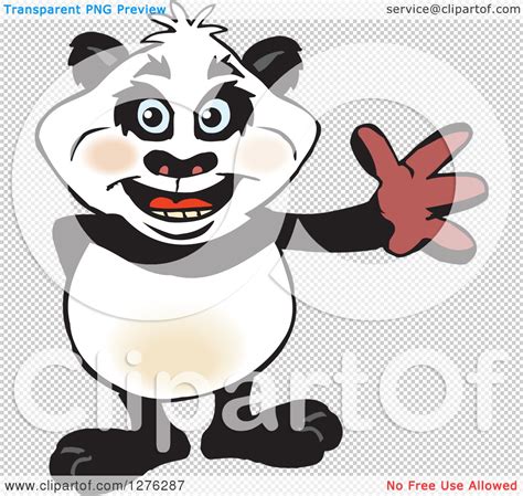 Clipart Of A Happy Panda Waving Royalty Free Vector