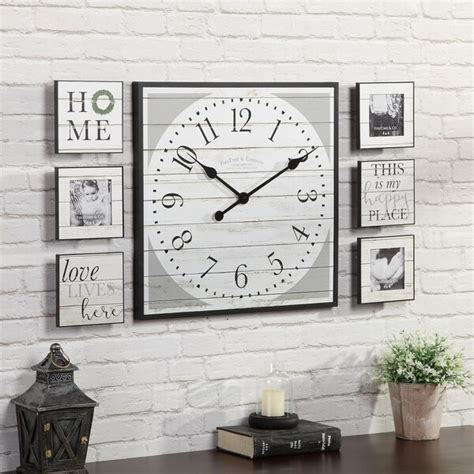 Shop Firstime And Co Shiplap Gallery Wall Clock And Plaque Set Free