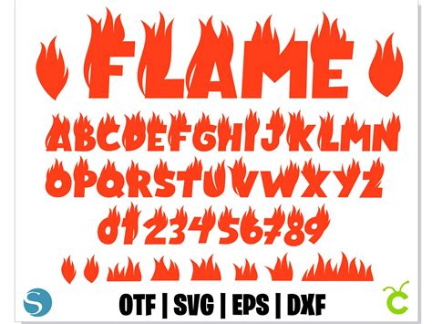 Fire Flame Font Svg Bundle Flame Font Svg Fire Font Otf Flame Fire