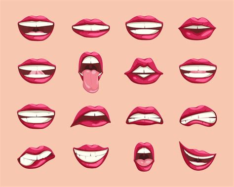 Premium Vector Collection Of Cartoon Lips