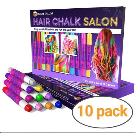 Hair Chalk For Girls Makeup Kit Of 10 Temporary Color Pens