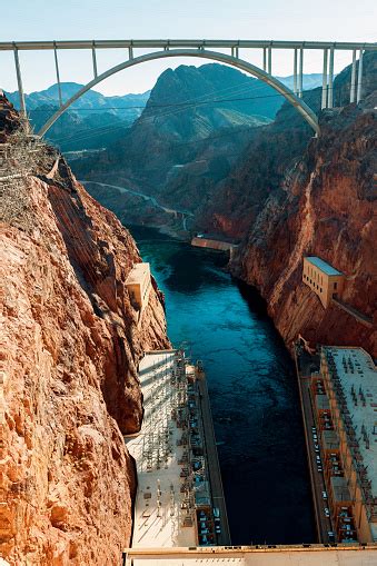 Glen Bridge Canyon Dam Colorado River Hoover Dam Nevada Usa Stock Photo