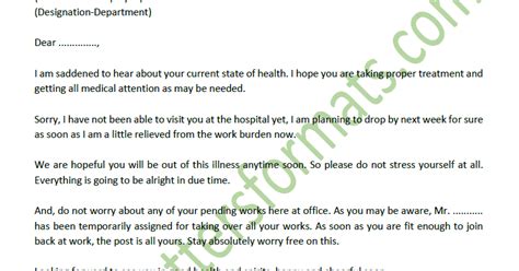 Sample Get Well Soon Message By Letter Or Email To Employee
