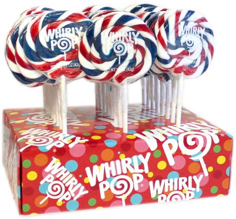 Patriotic Red White And Blue Whirly Pops 15oz 3 Inch 24ct Swirl