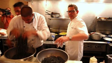 Chef John Tesar Preparing The Second Course Squid Ink Spaghetti With