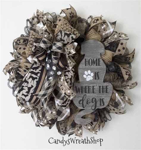 Dog Wreath Dog Lovers Wreath Pet Wreath Welcome Wreath Paw | Etsy | Pet wreath, Dog wreath ...