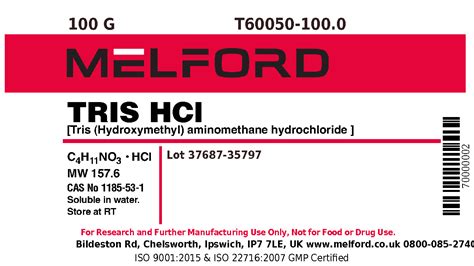 T60050 1000 Tris Hydrochloride Trishydroxymethyl Aminomethane Hcl