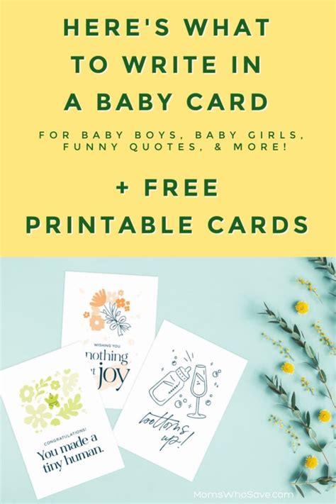What To Write In A Baby Card Free Printable Baby Cards